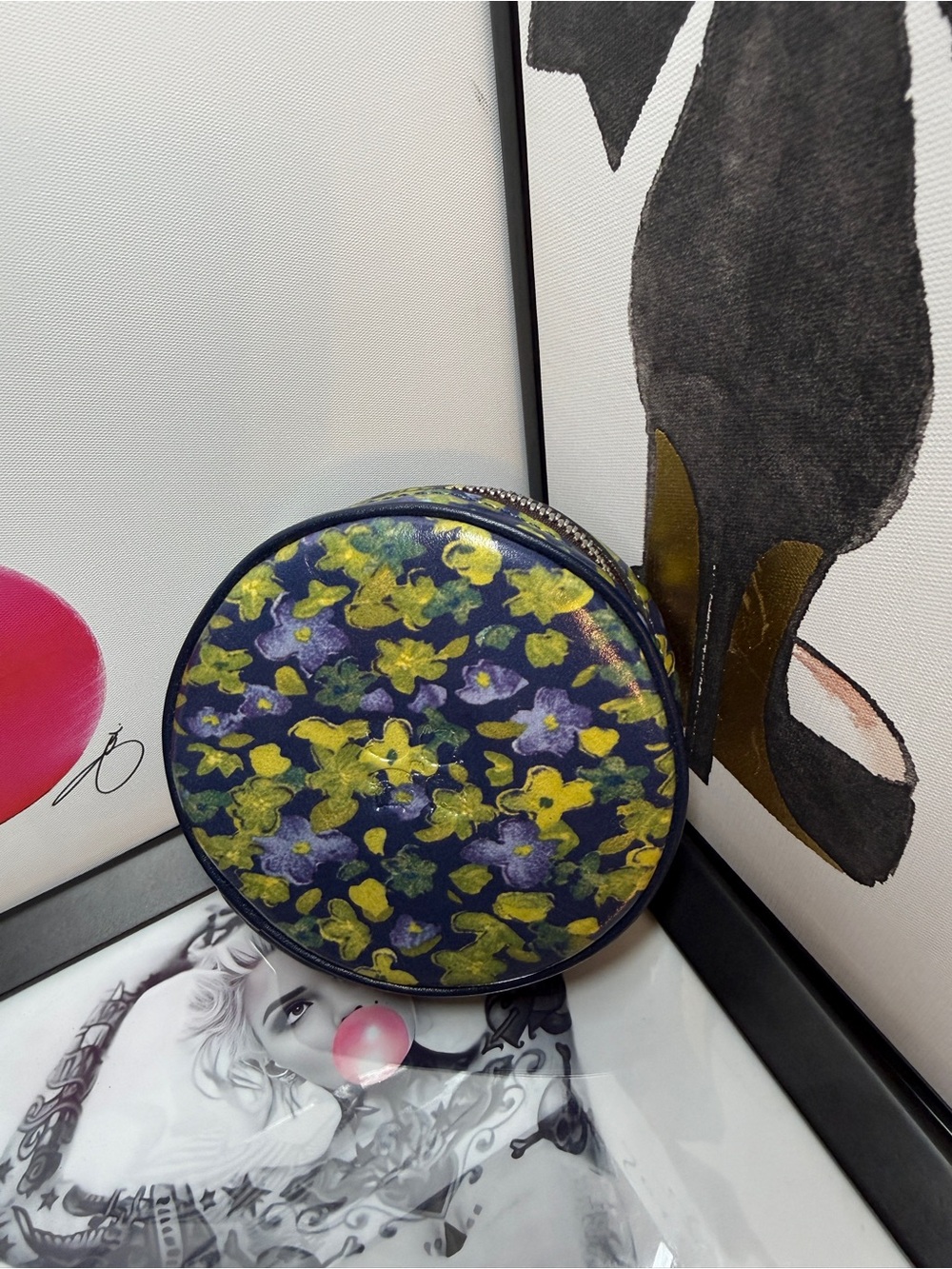 Patricia Nash Diamante Round Zipper Jewelry Case